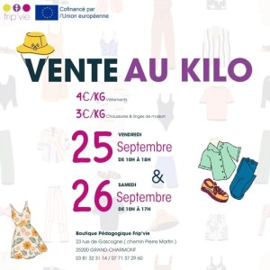 Vente au kilo de vêtements, chaussures et linges de maison