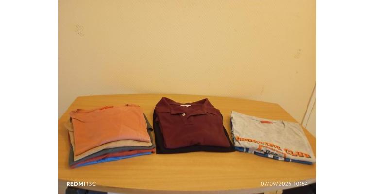 LOT 9 MAILLOTS ET POLOS MANCHES COURTES